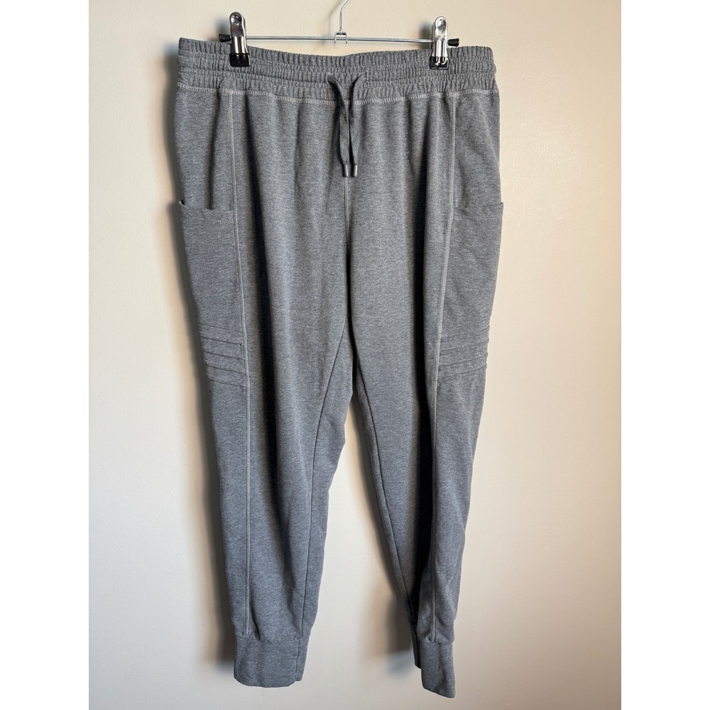 Mondetta Womens Gray French Terry Jogger Pants M Athleisure Loungewear Comfy